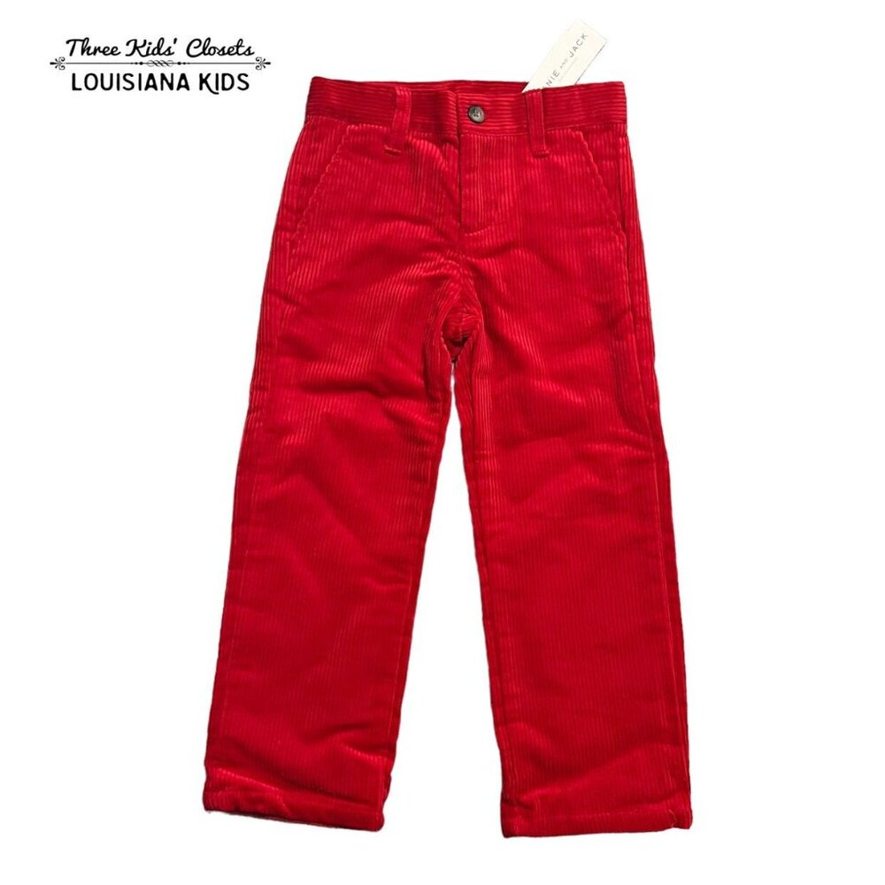 NEW Janie & Jack Sz 4 Red Corduroy Pants Slacks